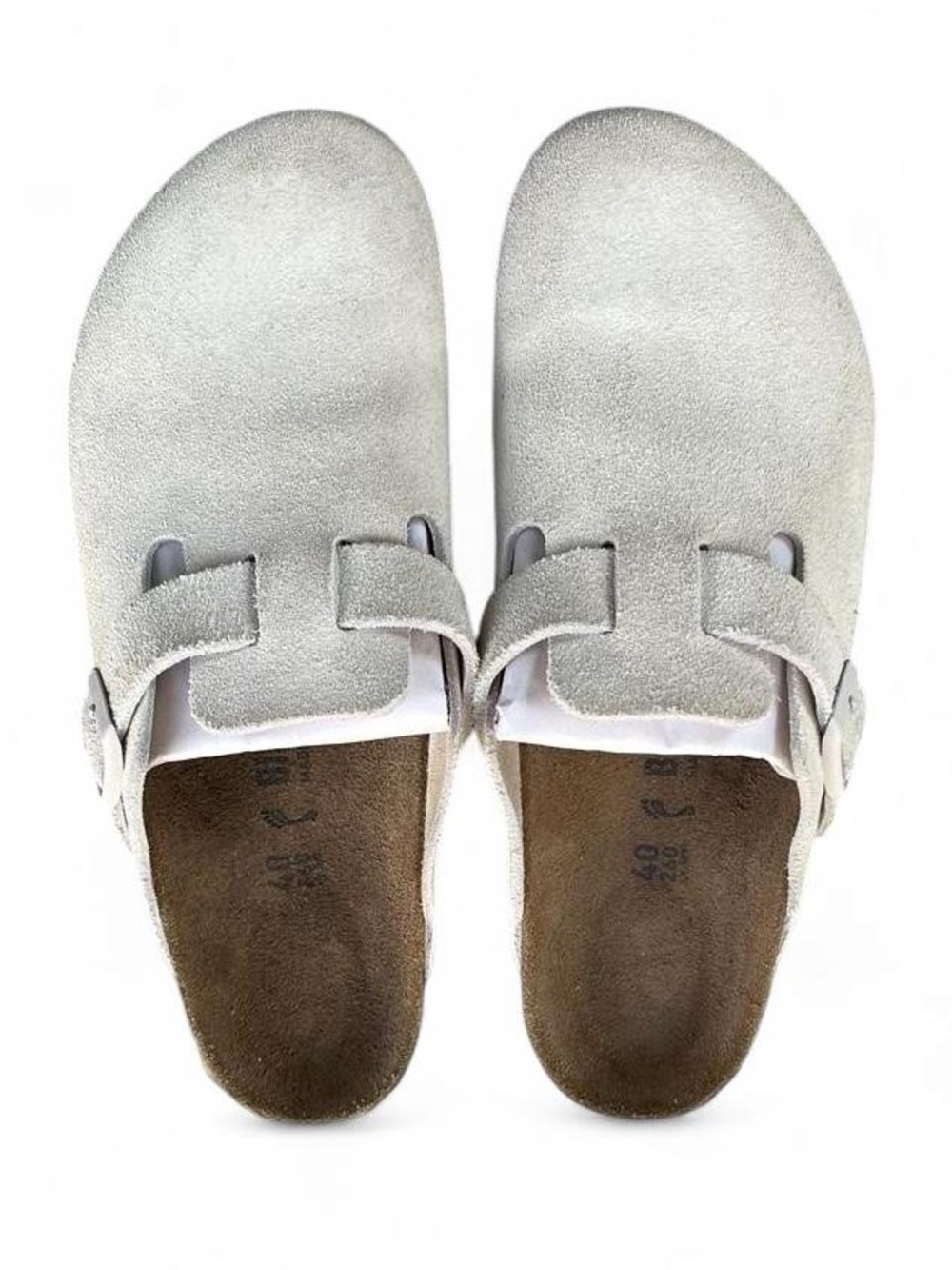 Birkenstock Boston Antique White Suede Clogs EU 40 Women's 9 Narrow